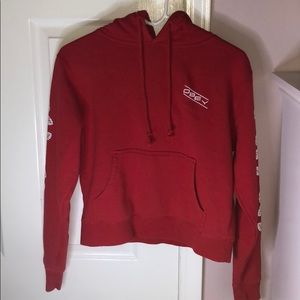 Obey Cropped Hoodie Red